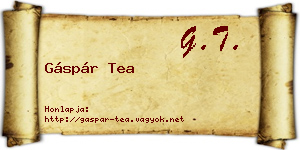 Gáspár Tea névjegykártya