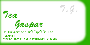 tea gaspar business card